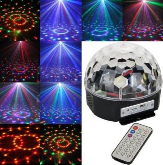 Музичний диско-куля Lindo Magic Ball з 4 LED режимами кольоромузики з вбудованою колонкою 5505 фото