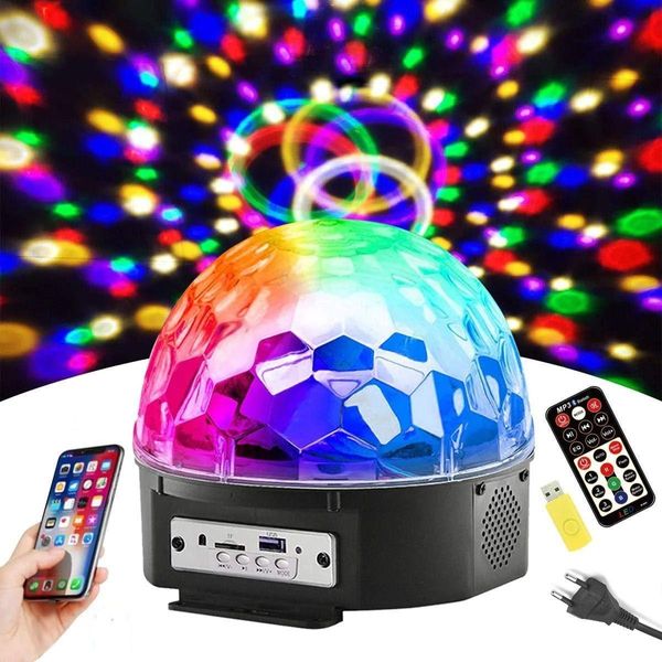 Музыкальный диско-шар Lindo Magic Ball с 4 LED режимами цветомузыки со встроенной колонкой 5505 фото