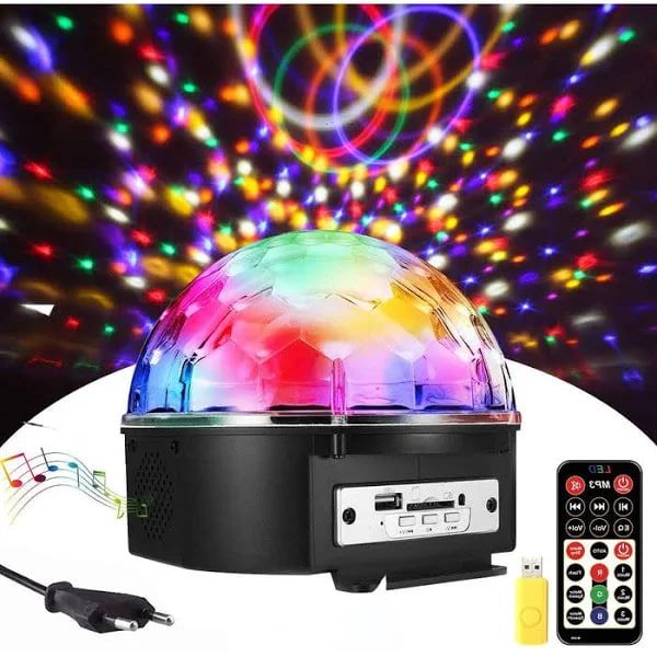 Музыкальный диско-шар Lindo Magic Ball с 4 LED режимами цветомузыки со встроенной колонкой 5505 фото