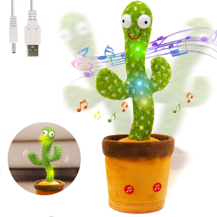 Танцующий поющий кактус 34см 58 песен с подсветкой Yima Dancing Cactus игрушка повторюшка 14917 фото