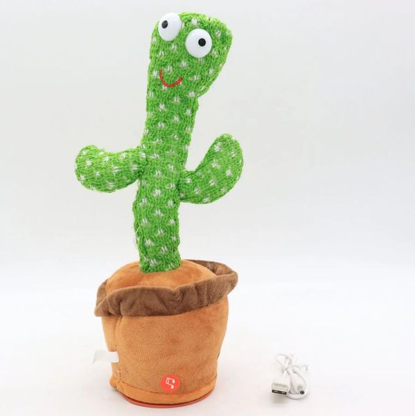 Танцующий поющий кактус 34см 58 песен с подсветкой Yima Dancing Cactus игрушка повторюшка 14917 фото