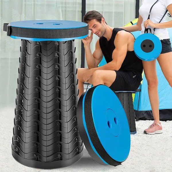 Складной стул телескопический Telescopic stool до 150 кг, стул для пикника, Синий 63708 фото