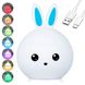 Силиконовый детский ночник Зайчик 7 режимов Rabbit Soft Touch 6642 фото 1