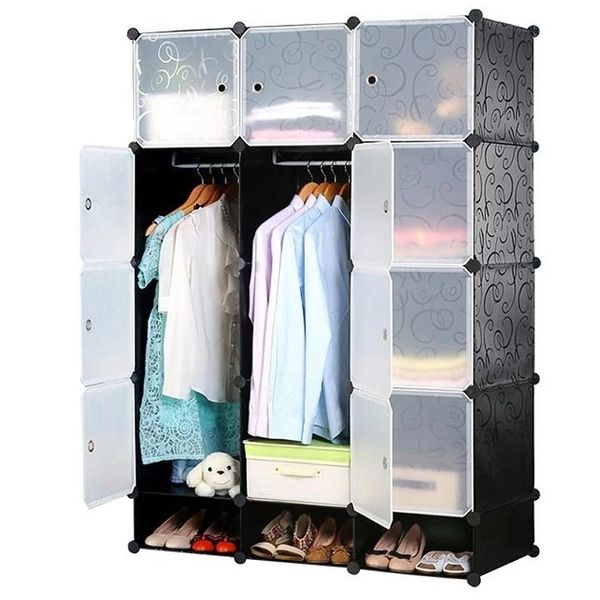 Шафа гардероб пластикова Storage Cube Cabinet МР 312-62А Шафа-конструктор для зберігання речей 56457 фото