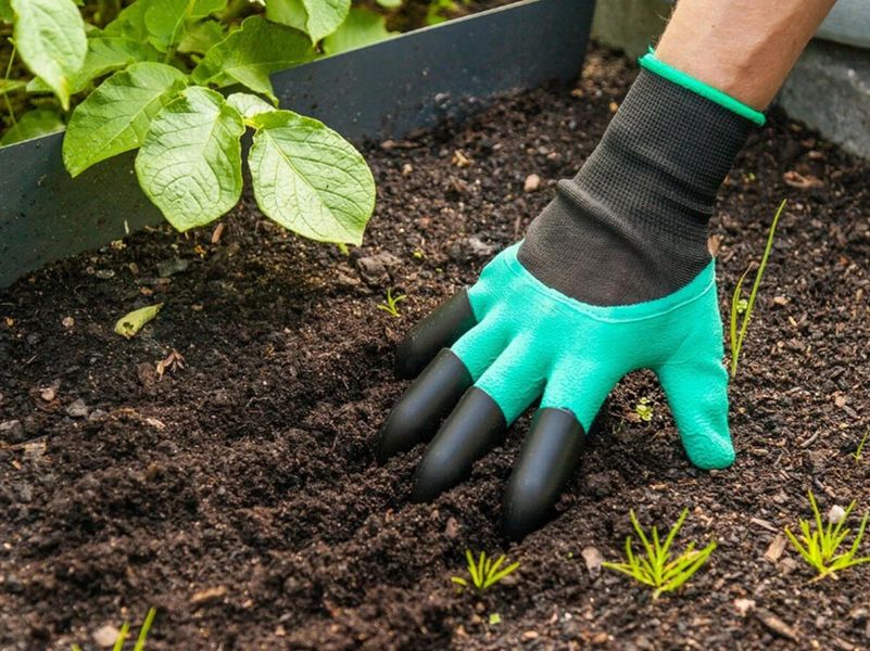 Універсальні садові рукавички з пазурами Garden Genie Gloves 2484 фото