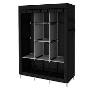 Каркасна складна тканинна шафа органайзер на 3 секції Yima Storage Wardrobe 175х130х45 см, Чорний 56703 фото