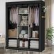 Каркасна складна тканинна шафа органайзер на 3 секції Yima Storage Wardrobe 175х130х45 см, Чорний 56703 фото 2