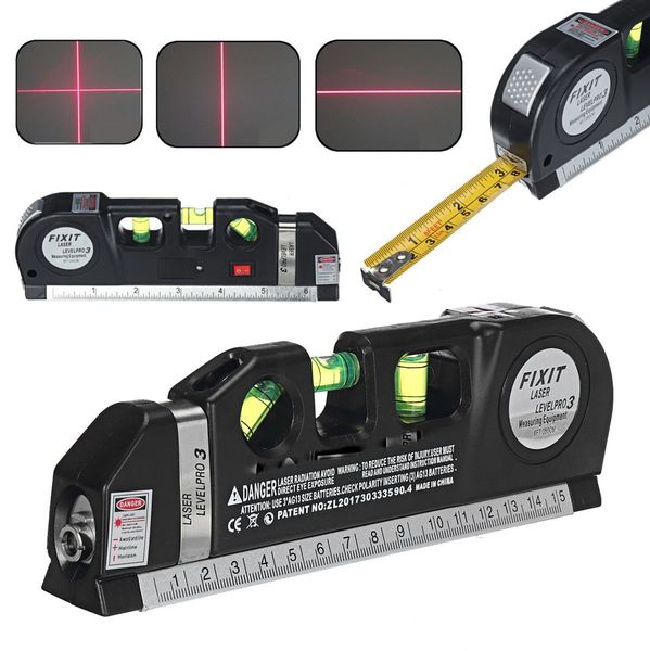 Лазерний рівень із вбудованою рулеткою Maxi Laser Level Meter Рівень для будівельних робіт 1705 фото