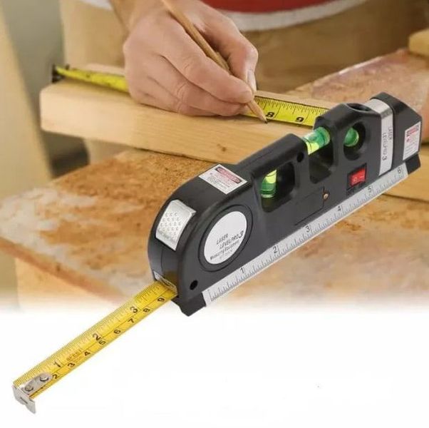 Лазерний рівень із вбудованою рулеткою Maxi Laser Level Meter Рівень для будівельних робіт 1705 фото