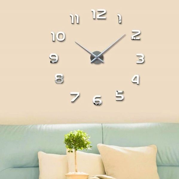 Настінний кварцевий годинник DIY Clock 120 см з ефектом 3D безшумний 56391 фото