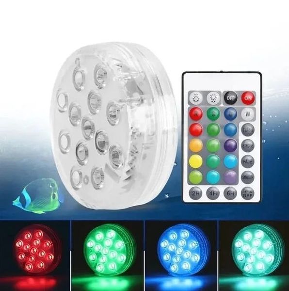 Водонепроницаемая подсветка для бассейна с пультом Lindo RGB 13 LED подводная лампа подсветка 56753 фото