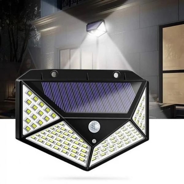 Уличный фонарь-прожектор на солнечной батарее 100 LED 10W Solar CL-100 с датчиком движения 6441 фото