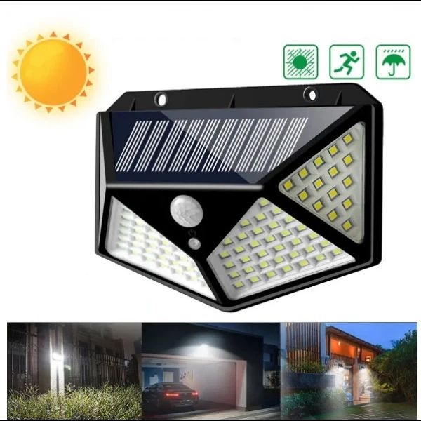 Уличный фонарь-прожектор на солнечной батарее 100 LED 10W Solar CL-100 с датчиком движения 6441 фото