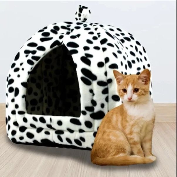 Мягкий домик флисовая лежанка для собак и кошек Pet Hut Белая 56780 фото