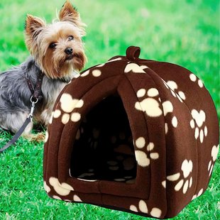 Мягкий домик флисовая лежанка для собак и кошек Pet Hut Коричневый 56760 фото