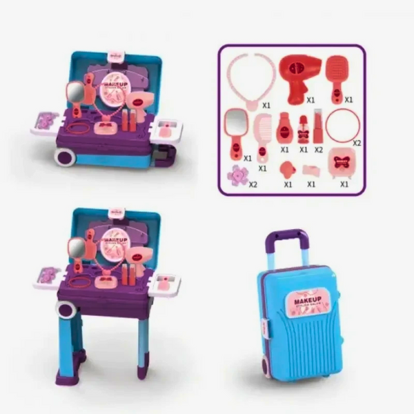 Игровой набор визажиста чемодан на колесах Fairy Suitcase Makeup 6021 фото