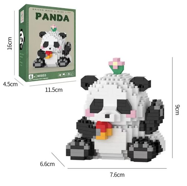 Игрушка конструктор для детей Панда 502 детали Yima Panda 64862 фото