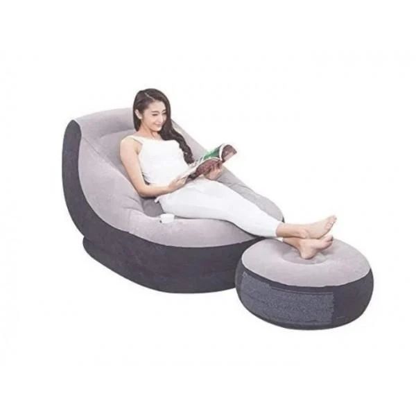 Надувной диван с пуфиком Air Sofa - 99х130х76см, Надувное кресло с пуфиком 56381 фото